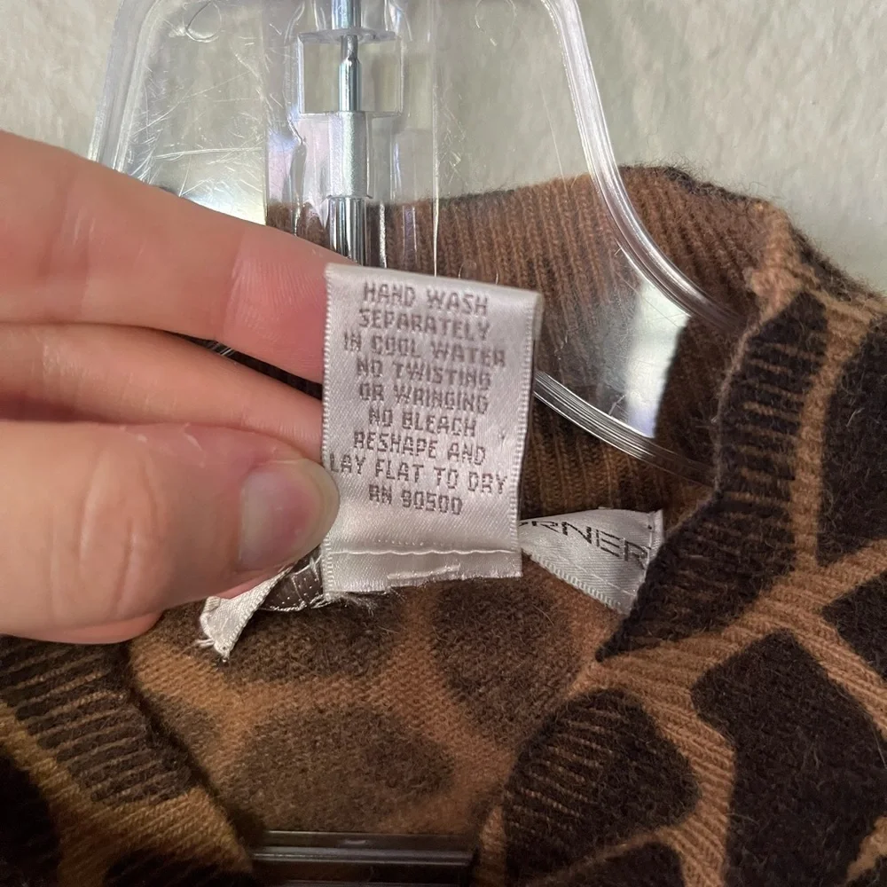 Vintage Causal Corner Giraffe Lambswool & Rabbit Fur Sweater Women Size S - Picture 11 of 13